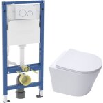 Duofix pack wc b�ti - support + wc suspendu sans bride swiss aqua technologies avec abattant softclose ...