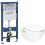 Duofix pack wc b�ti - support + wc suspendu sans bride swiss aqua technologies avec abattant softclose ...