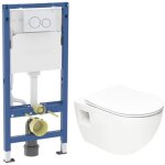 Duofix pack wc b�ti - support + wc suspendu sans bride swiss aqua technologies avec abattant softclose ...