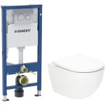 Duofix pack wc b�ti - support + wc suspendu swiss aqua technologies + plaque blanche (gebstfuwt01 - fr) ...