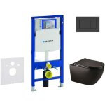 Duofix - set bti - support, cuvette gaia et abattant softclose et plaque de dclenchement sigma30, noir ...