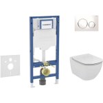 Duofix - set b�ti - support, cuvette tesi et abattant, plaque de d�clenchement sigma20, blanc / chrome ...