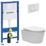 Duofix up100 pack wc b�ti + wc suspendu sans bride avec abattant softclose swiss aqua technologies + ...