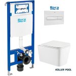 Duplo one pack bati - support rservoir encastrable et plaque pl1 bl br avec wc suspendu rim - ex trend ...