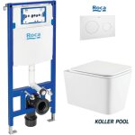 Roca - duplo one pack bati - support rservoir encastrable et plaque pl10 blanc mat avec wc suspendu ...