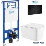 Roca - duplo one pack bati - support rservoir encastrable et plaque pl10 noir mat avec wc suspendu trend ...