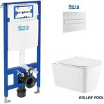 Roca - duplo one pack bati - support rservoir encastrable et plaque pl7 blanc mat avec wc suspendu trend ...