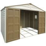 Duramax - abri de jardin en pvc - woodbridge - 10x8 - 8m - kit 1 fentre et kit fondation inclus
