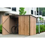 Duramax - garage à vélo 2x1 m aspect bois gris zingué 203 x 101 cm Duramax - garage à vélo 2x1 m aspect bois gris zingué 203 x 101 cm