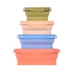 Durandal set 4 botes de conservation alimentaire en silicone souple pliables et hermtiquesplusieurs ...