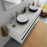 Duravit - vasque lavabo design rond  poser lave main fonte minrale salle de bain - noir mat / blanc ...