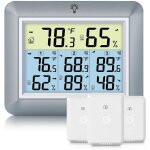 Durficst - station mto sans fil avec thermomtre et hygromtre numrique, 3 capteurs  distance, enregistrem ...