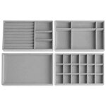 Duscdesp lot de 4 tiroirs de rangement pour bijoux, organiseurs, bo�tes � bijoux, en velours, empilables, ...
