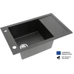 Dusine - grand évier acart noir en granit premium - 1 bac avec égouttoir et vidage inclus Dusine - grand évier acart noir en granit premium - 1 bac avec égouttoir et vidage inclus