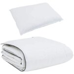 Duvet d'hiver avec oreiller 2 pcs?couette blanc plume de canard cfw94796
