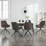 Dyhome chaise de salle � manger (lot de 6), chaise rembourr�e ergonomique, chaise pivotante, chaise de ...