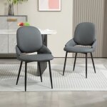 Chaise de table  manger chaise de cuisine moderne (lot de 2), chaise de salle  manger en cuir pu avec ...