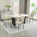 Chaise de table  manger chaise de cuisine moderne (lot de 4), chaise de salle  manger en cuir pu avec ...