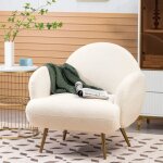 Dyhome fauteuil de loisir moderne fauteuil de loisir simple canap� de loisir pieds en or blanc