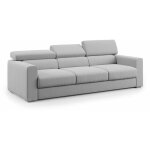 Divani. store - dylan canap avec pouf amovible  3 assises en tissu effet coton impermable t13 240 ...