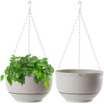 Eachpt 2 pi�ces pots de fleurs � suspendre, 23cm pot de fleurs suspendu � arrosage automatique, pots ...