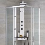 Hudson reed - earby - colonne de douche d'angle thermostatique chrom et noir