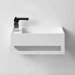 Easy 35 droite - lave - mains suspendu en solid surface 35 x 20 x 20(h) cm