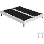 Ebac literie - sommier tapissier + pieds sr15 beige 2x80x200 lattes bois massif - h. 15 cm