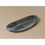 Deco in paris - coupelle ovale en rsine noire et blanche 37 cm ebene