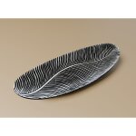 Deco in paris - coupelle ovale en rsine noire et blanche 49 cm ebene