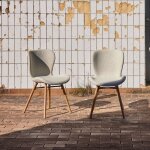 Ebuy24 - lot de 2 chaises repas 47x53x82, 5 cm en tissu bouclette crme - nantis