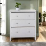 Ebuy24 - commode 3 tiroirs 84, 8x39, 5x96 cm en pin blanc - chilom
