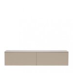 Ebuy24 - meuble tv suspendu 2 tiroirs en bois l160cm - beige - frihamn