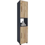 Ebuy24 - mobilier de badge : grande agression flandu h. 153 x l. 31 x p. 30 cm anthrazit / honig - eiche ...
