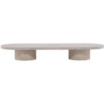 Ebuy24 - table basse ovale effet marbre 190x60cm - beige - narvik Ebuy24 - table basse ovale effet marbre 190x60cm - beige - narvik