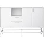Ebuy24 - ravn buffet 3 portes et 2 tiroirs, blanc laqué, structure métallique, blanc. Ebuy24 - ravn buffet 3 portes et 2 tiroirs, blanc laqué, structure métallique, blanc.