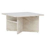 Ebuy24 - table basse carrée effet marbre 75x75cm - beige - alesund Ebuy24 - table basse carrée effet marbre 75x75cm - beige - alesund