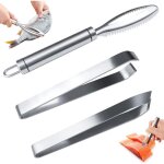 Ecailleur � poisson professionnel en inox 304, grattoir en acier inoxydable dentel� pour enlever efficacement ...