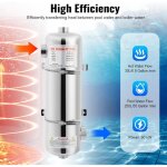 �changeur de chaleur de piscine r�chauffeur de piscine en acier inoxydable 60 kw 200kbtu / h pression ...