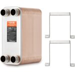 Echangeur de chaleur a plaques brasees, 127x305 mm, echangeur thermique 80 plaques en cuivre / acier ...