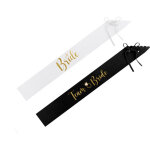 �charpes de mari�e et de future mari�e, noir et blanc (1 paquet / 6 pi�ces)