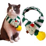 �charpe de no�l pour animaux de compagnie, �charpe de no�l � rayures vertes et blanches, id�ale pour ...