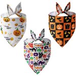 �charpe triangulaire amusante pour chien en coton � carreaux d'halloween - cadeau fluorescent d'halloween ...