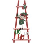 Pancarte de nol avec lutin et hohoho sur une chelle h 50 cm - feeric christmas