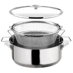 Eclipse - sauteuse 24 cm revtue en cramique, couvercle et panier de cuisson pour friture et cuisson ...