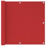 cran de balcon - paravents de balcon - protection latrale de balco rouge 90x500 cm pehd 267867
