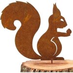 �cureuil rouille pour arbre, �cureuil assis d�coration de jardin en m�tal, patine rouille naturelle