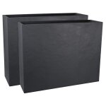 Eda - jardini�re rectangulaire volcania apparence pierre 63l - lot de 2