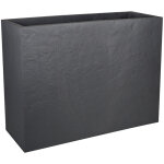 Eda - jardini�re rectangulaire volcania effet pierre - 78, 5 x 29, 5 x 60 cm - 46 l - gris anthracite ...