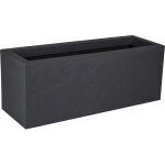 Eda - jardiniere volcania'up 57 l - d�cor imitation pierre - 79, 5 x 29, 5 x 29, 5 cm - gris anthracite ...